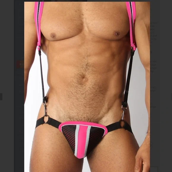 CELLBLOCK 13 FULL SET Pink X-Back Mesh Jock Pouch AND Harness - Picture 6 of 9